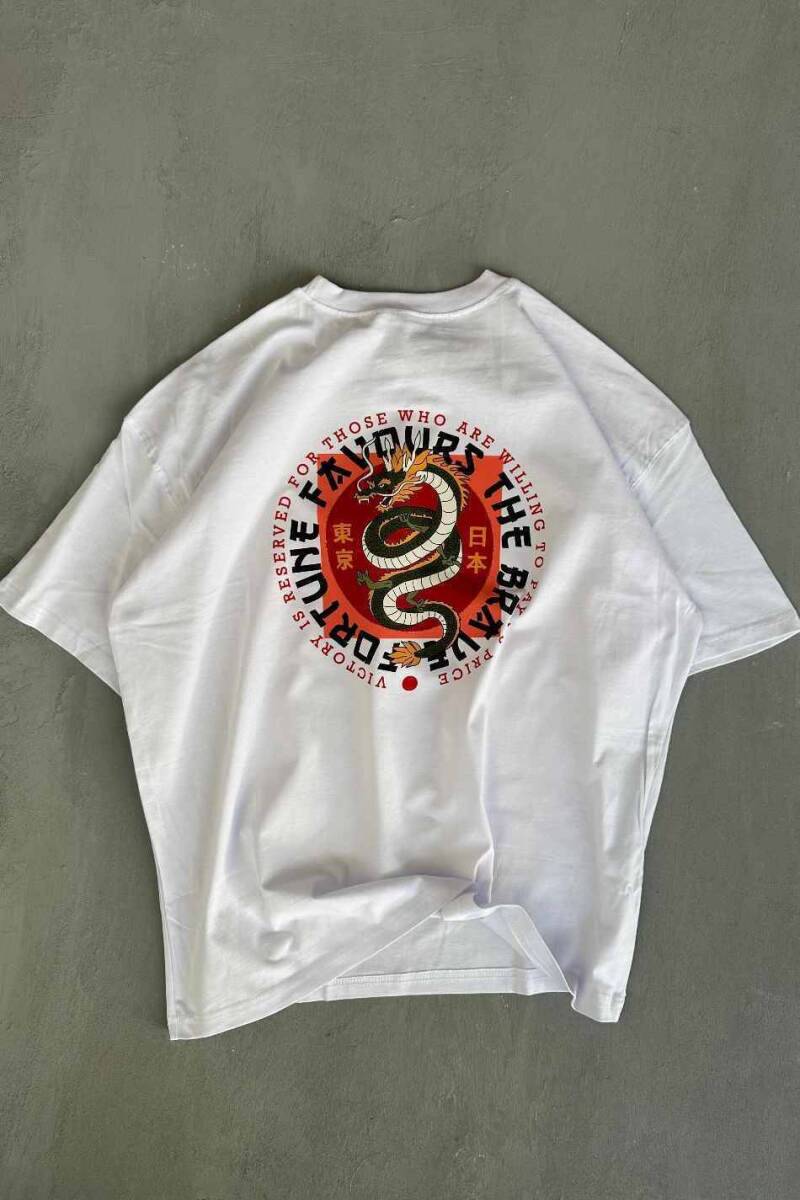 Fortune Baskılı Oversize Tişört - 2