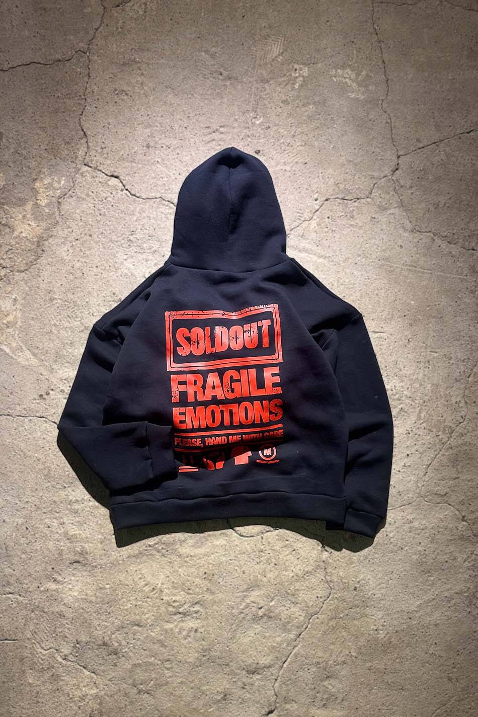 Fragile Emotions Lacivert Oversize Boxy Fit Hoodie - SOLDOUT