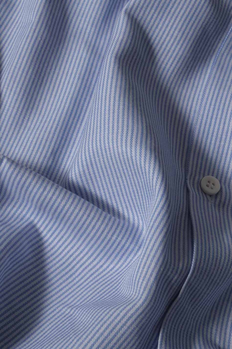 Freelancers İnce Mavi Çizgili Oversize Gömlek - 5