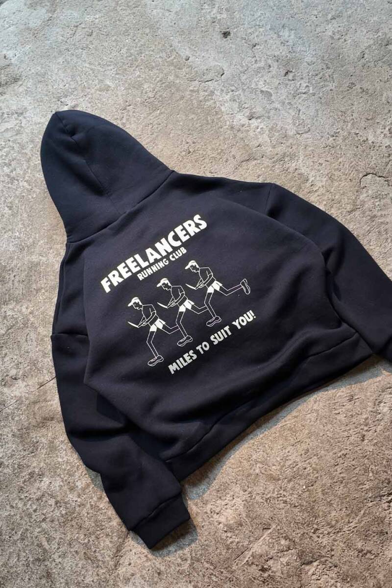 Freelancers Lacivert Oversize Boxy Fit Hoodie - 2