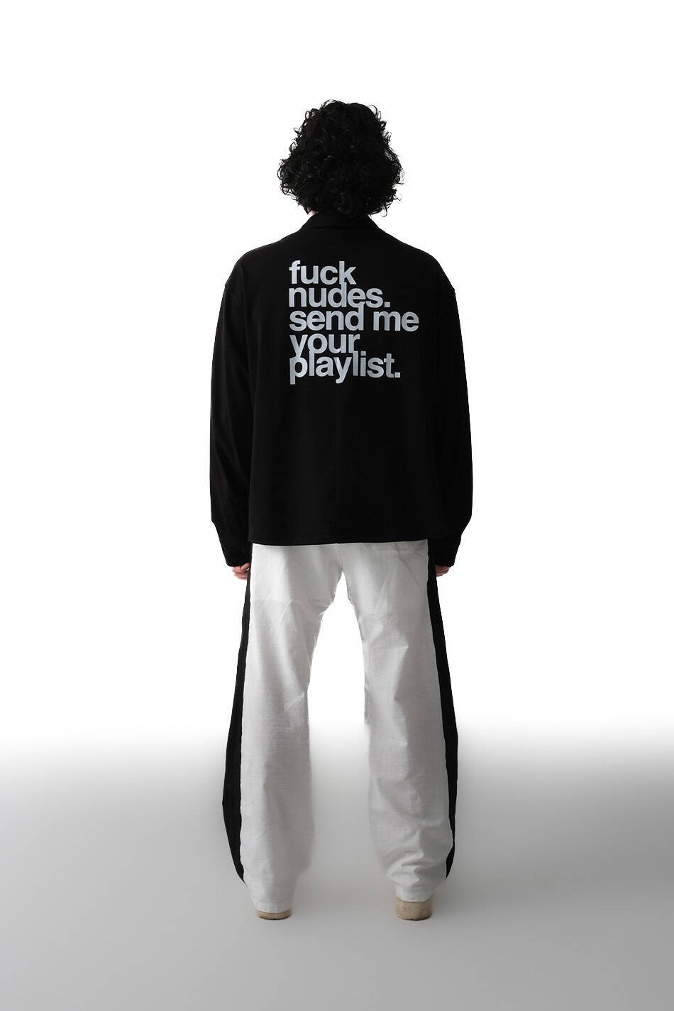 Fuck Nudes Siyah Oversize %100 Pamuk İnce Gömlek - 2