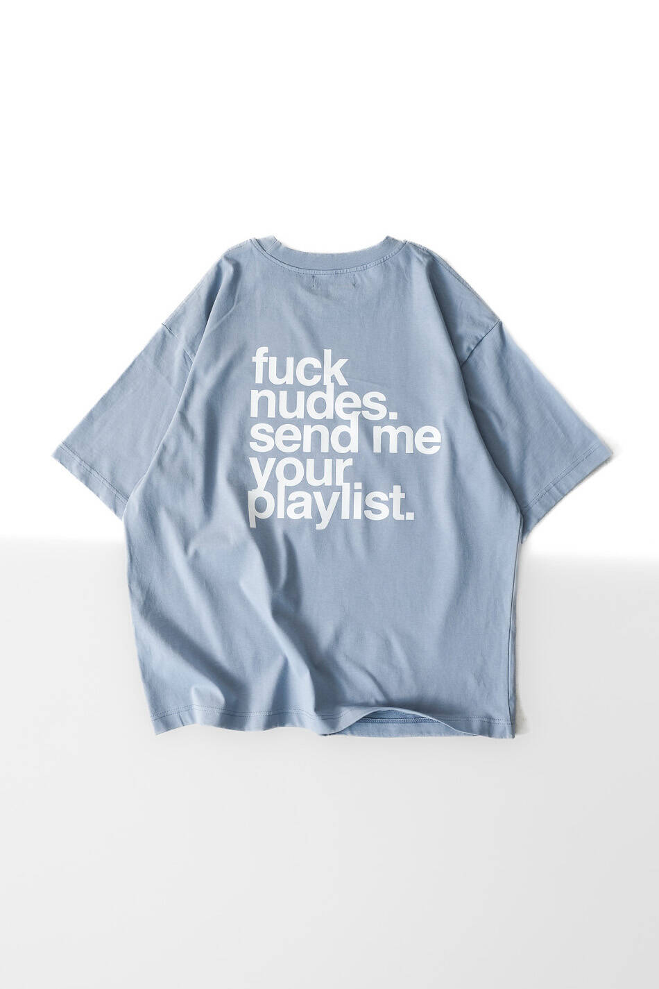 Fuck Nudes Bebek Mavisi Oversize Tişört - SOLDOUT