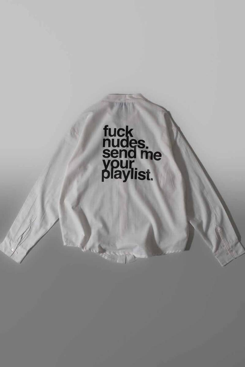 Fuck Nudes Beyaz Oversize %100 Pamuk İnce Gömlek - 1