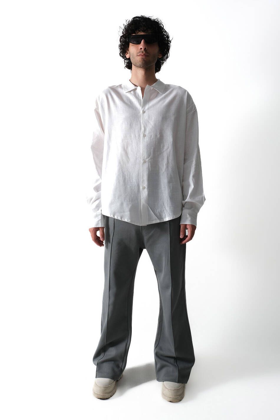 Fuck Nudes Beyaz Oversize %100 Pamuk İnce Gömlek - 3