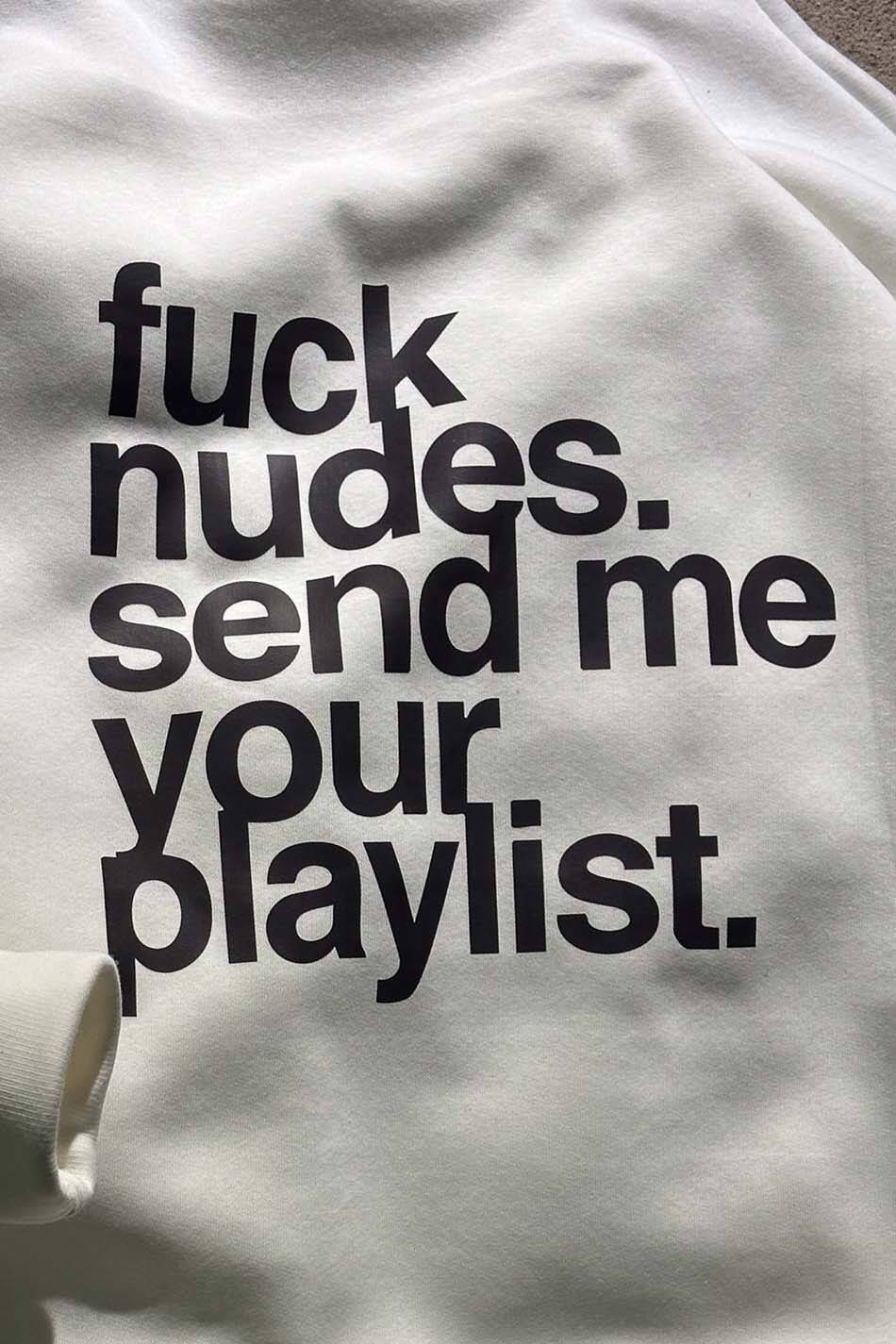 Fuck Nudes Ekru Oversize Boxy Fit Hoodie - 3