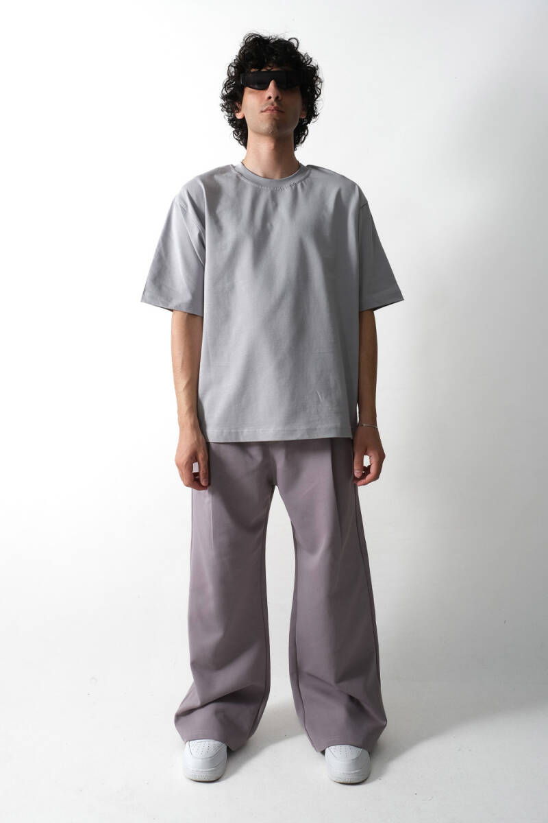 Fuck Nudes Gri Oversize Tişört - 4