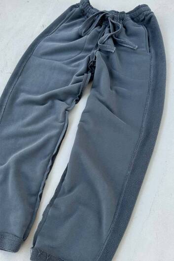 Füme Ters Kumaş Detaylı Baggy Eşofman - 3
