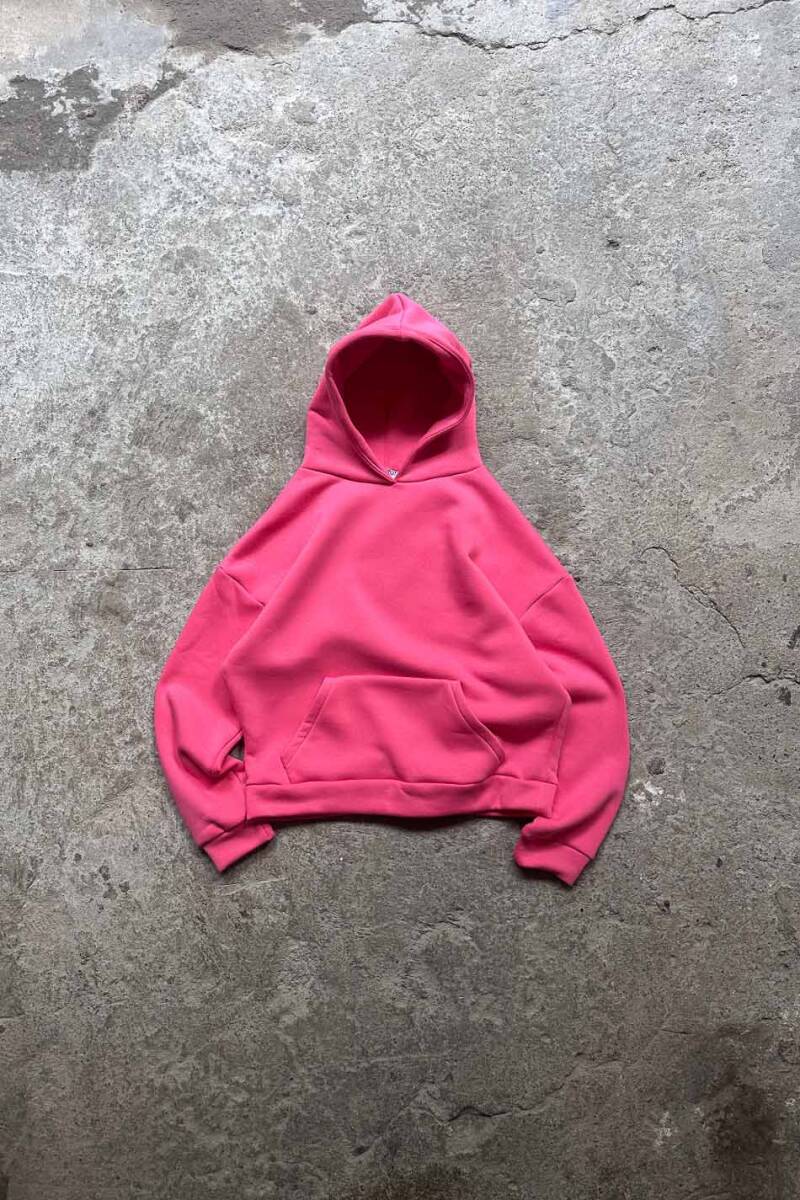 Fuşya Oversize Boxy Fit Hoodie - SOLDOUT