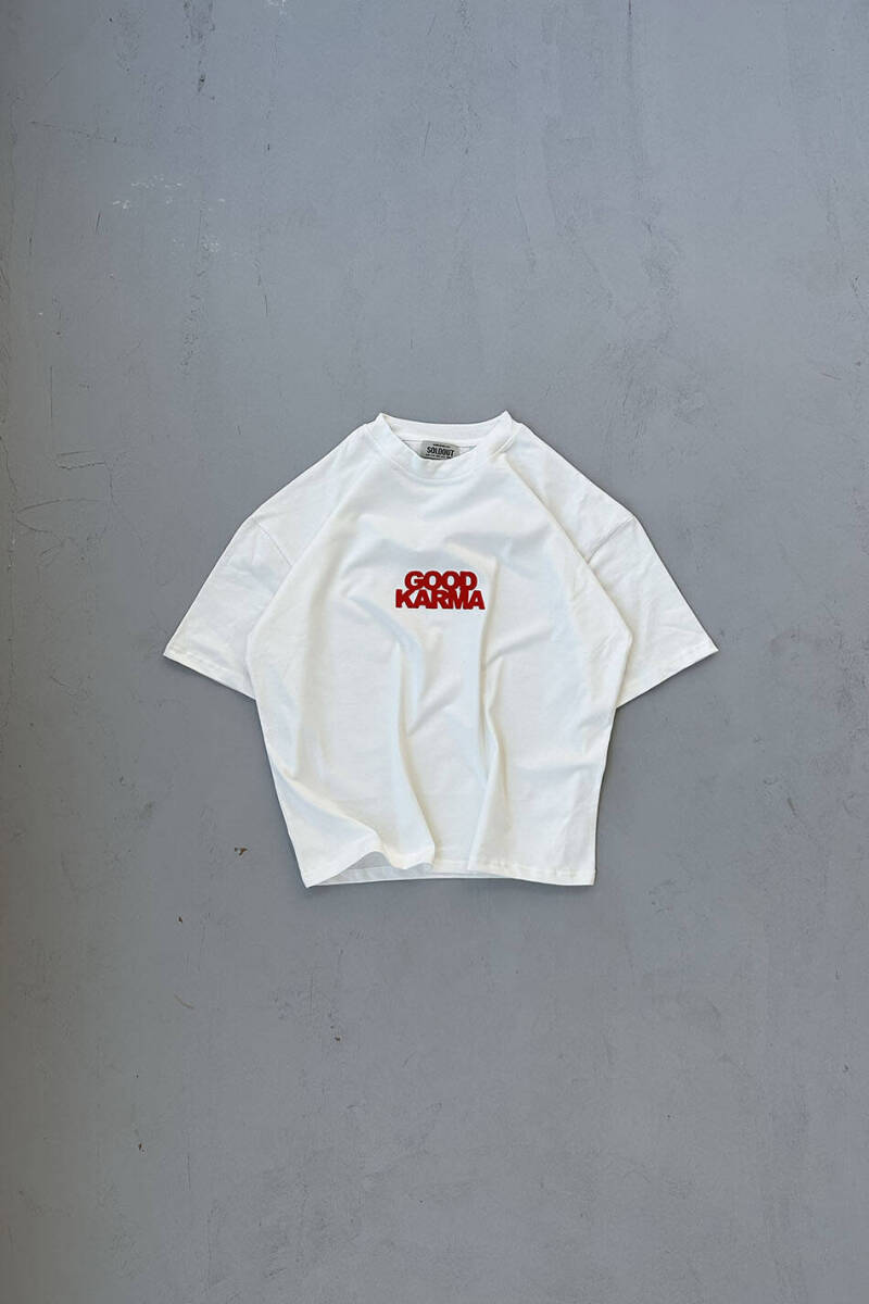 Good Karma Baskılı Oversize Tişört - 5
