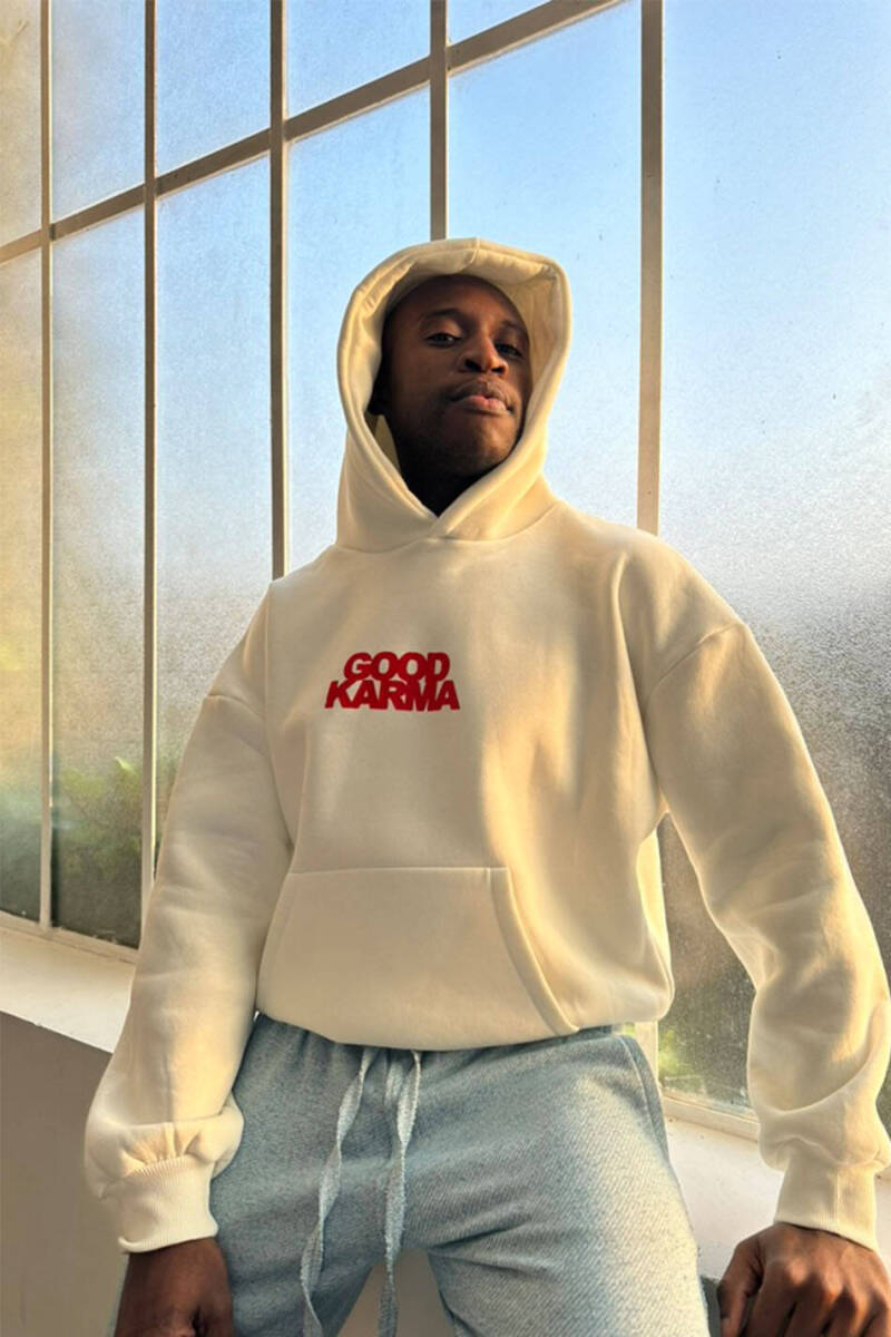 Good Karma Ekru Oversize Boxy Fit Hoodie - SOLDOUT