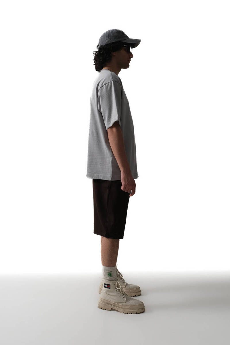Gri Basic Oversize Tişört - 5