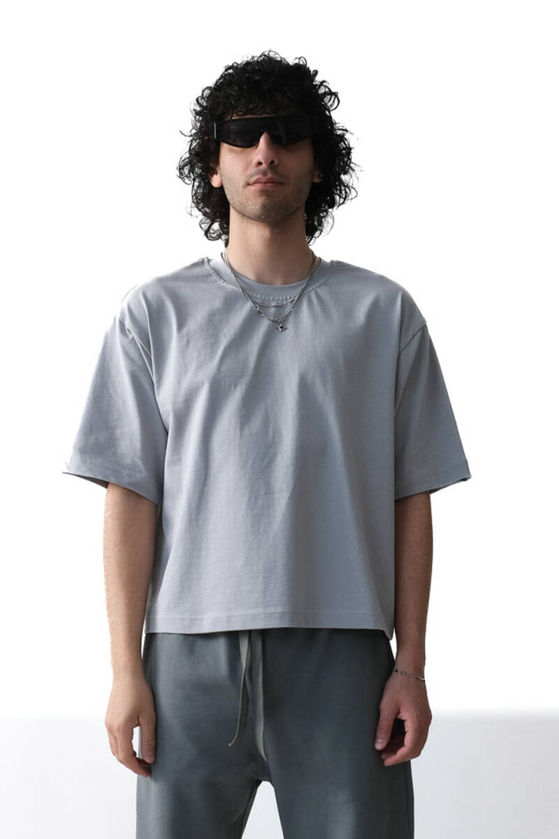 Gri Boxy Fit Tişört 