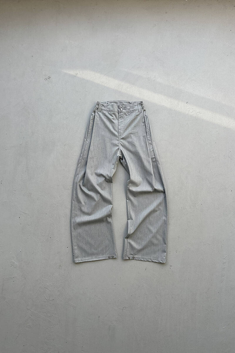 Gri Fenna V2 Pileli Baggy Kumaş Pantolon - SOLDOUT