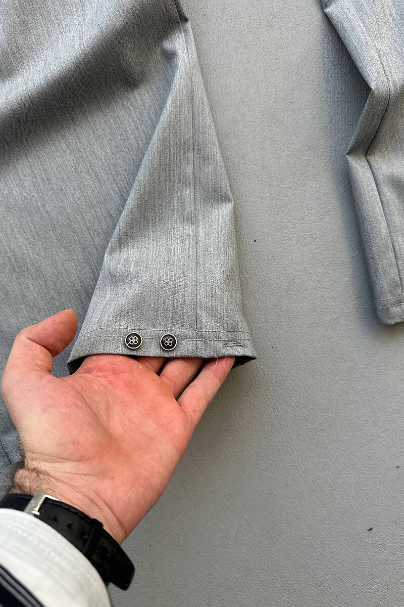 Gri Fenna V2 Pileli Baggy Kumaş Pantolon - 10
