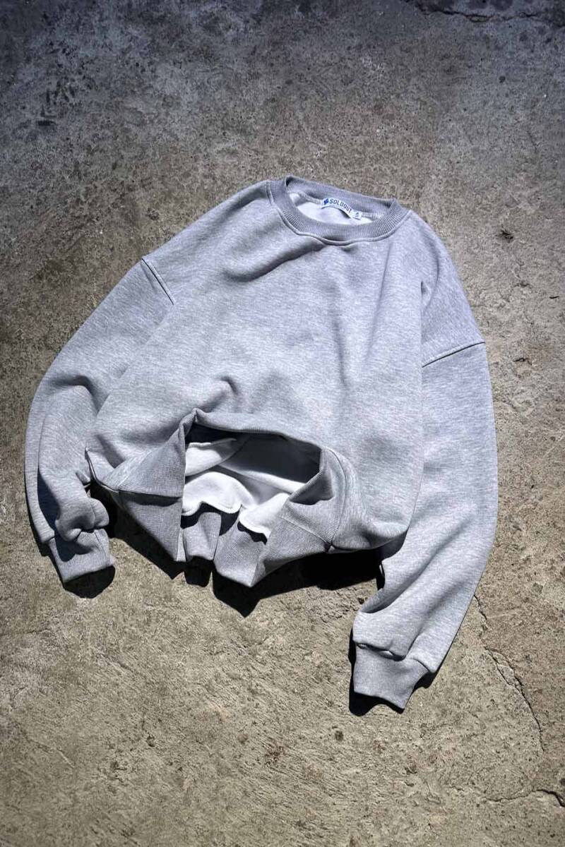 Gri Melanj Oversize Boxy Fit Sweatshirt - 2