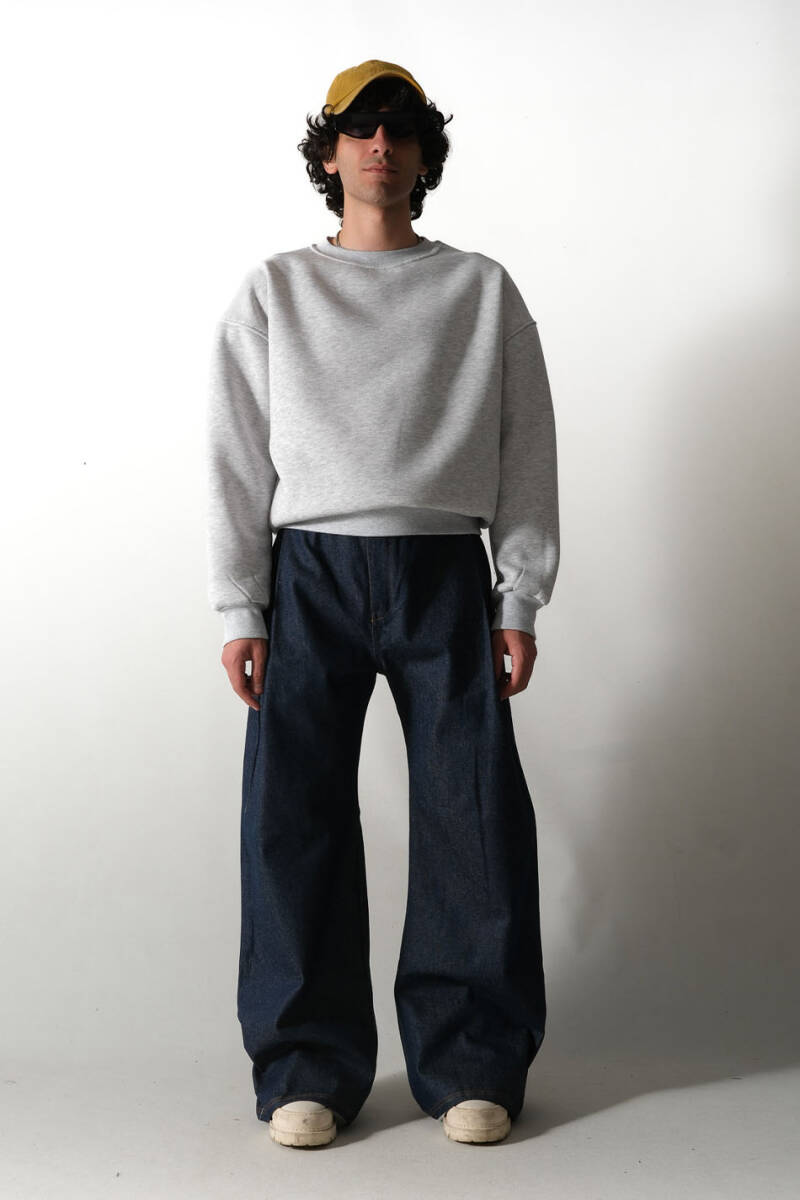 Gri Melanj Oversize Boxy Fit Sweatshirt - 2