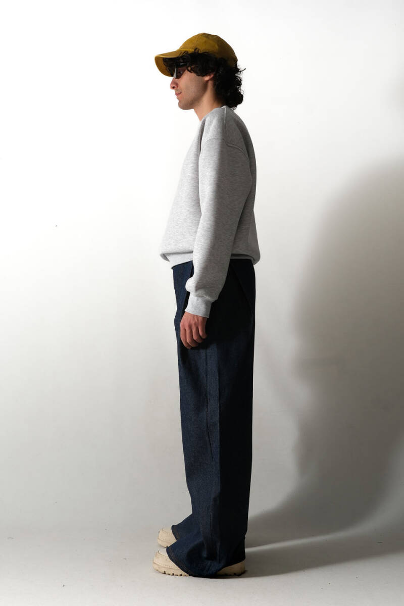 Gri Melanj Oversize Boxy Fit Sweatshirt - 3