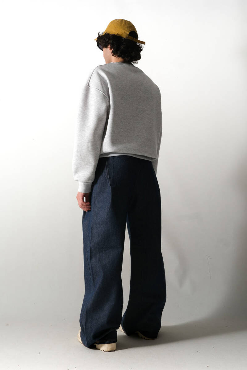 Gri Melanj Oversize Boxy Fit Sweatshirt - 4