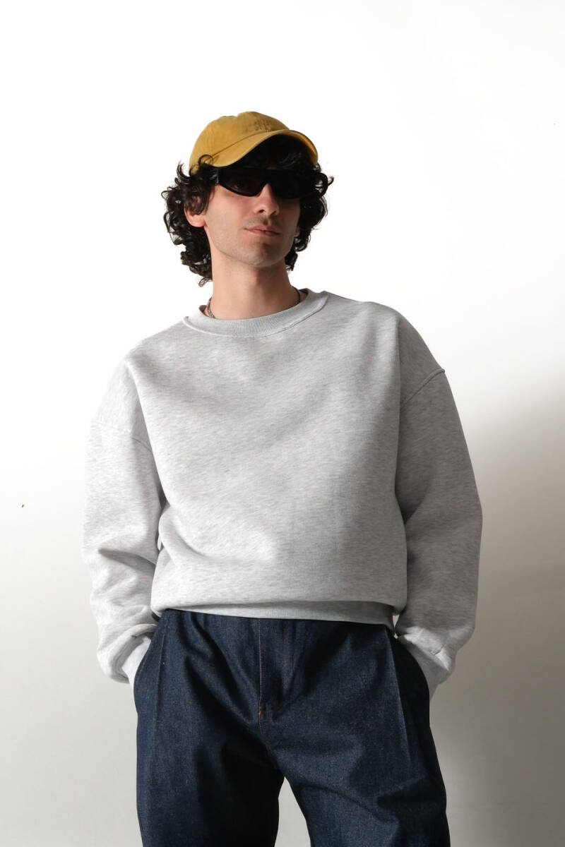 Gri Melanj Oversize Boxy Fit Sweatshirt 