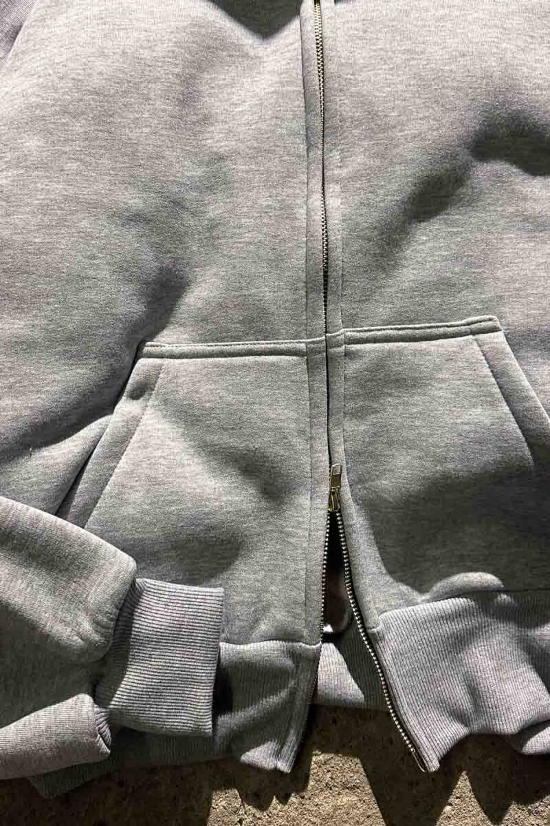 Gri Melanj Oversize Boxy Fit Zip Hoodie - 3