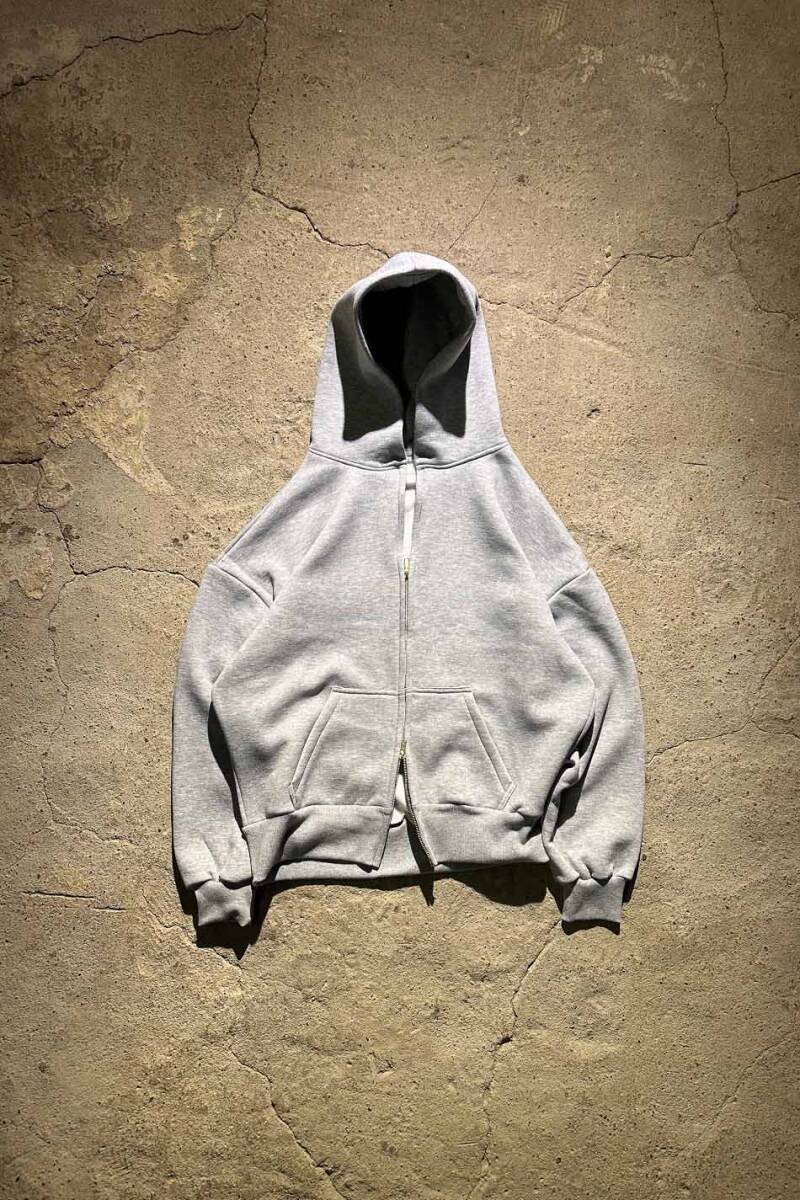 Gri Melanj Oversize Boxy Fit Zip Hoodie 