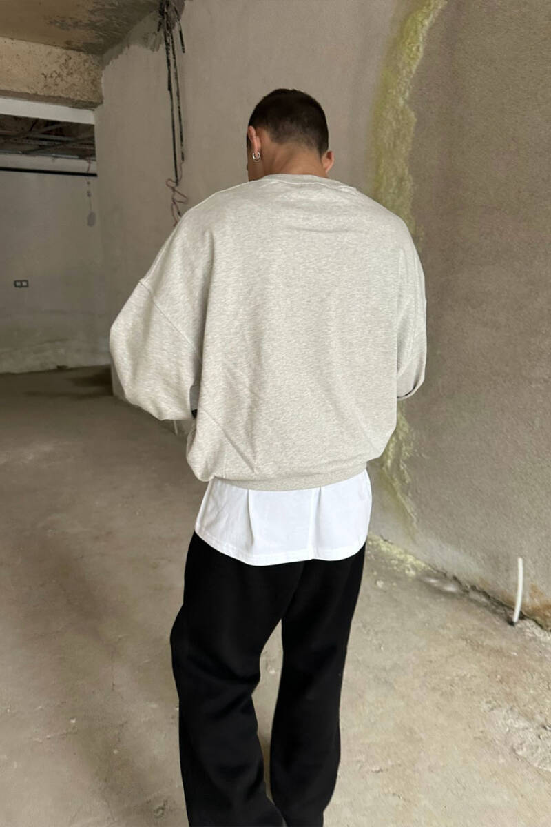Gri Melanj Extra Oversize Boxy Fit Sweatshirt - 7