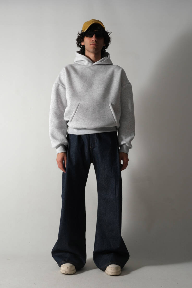 Gri Melanj Oversize Boxy Fit Hoodie - 2