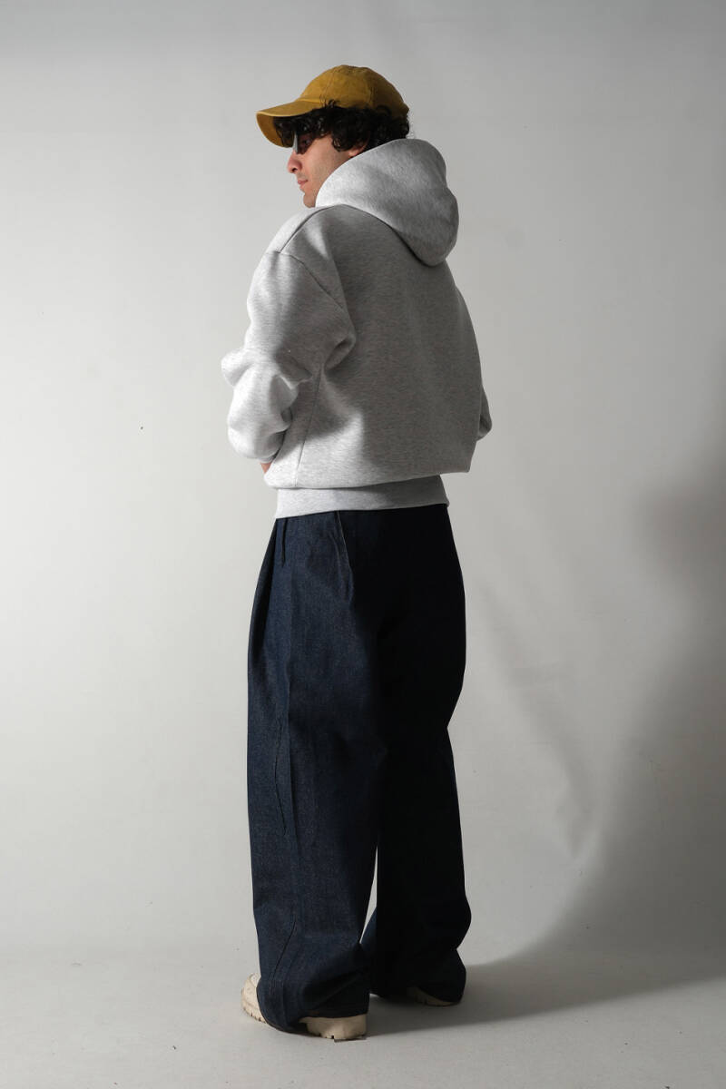 Gri Melanj Oversize Boxy Fit Hoodie - 4