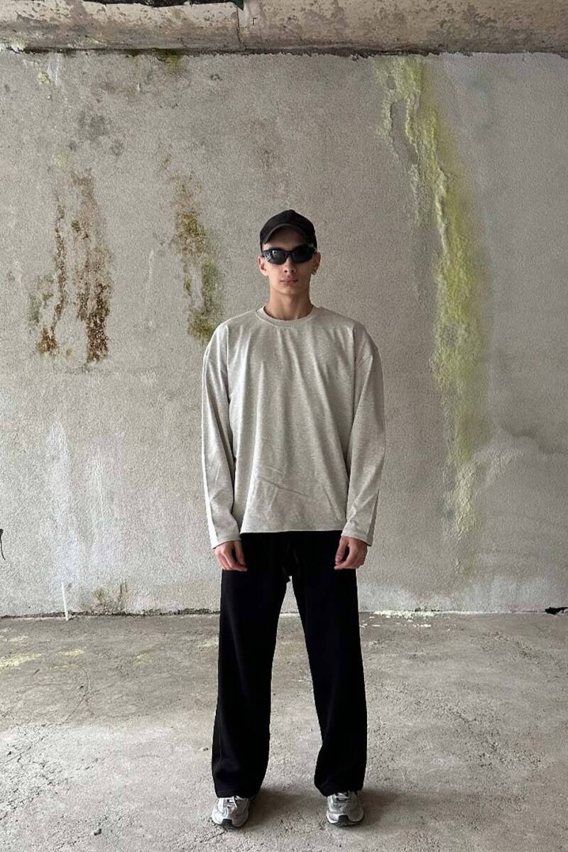 Gri Melanj Oversize Sweatshirt - SOLDOUT