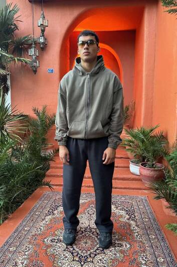 Haki 380 GSM Oversize Boxy Fit Zip Hoodie - 1