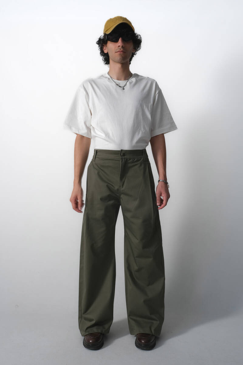 Çift Pileli Baggy Pantolon - 2