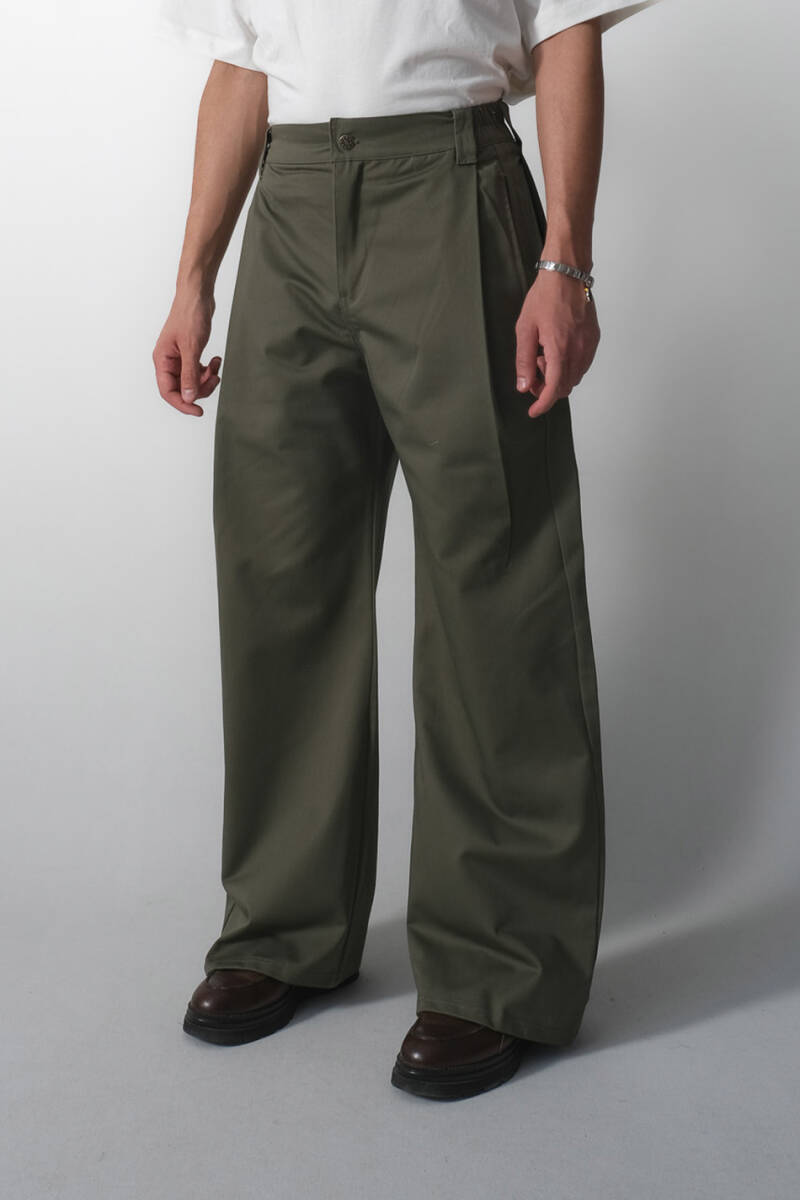 Çift Pileli Baggy Pantolon 
