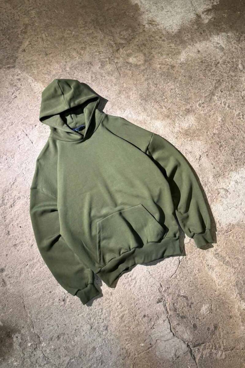 Haki Yeşil Heavyweight Oversize Boxy Fit Hoodie - 2