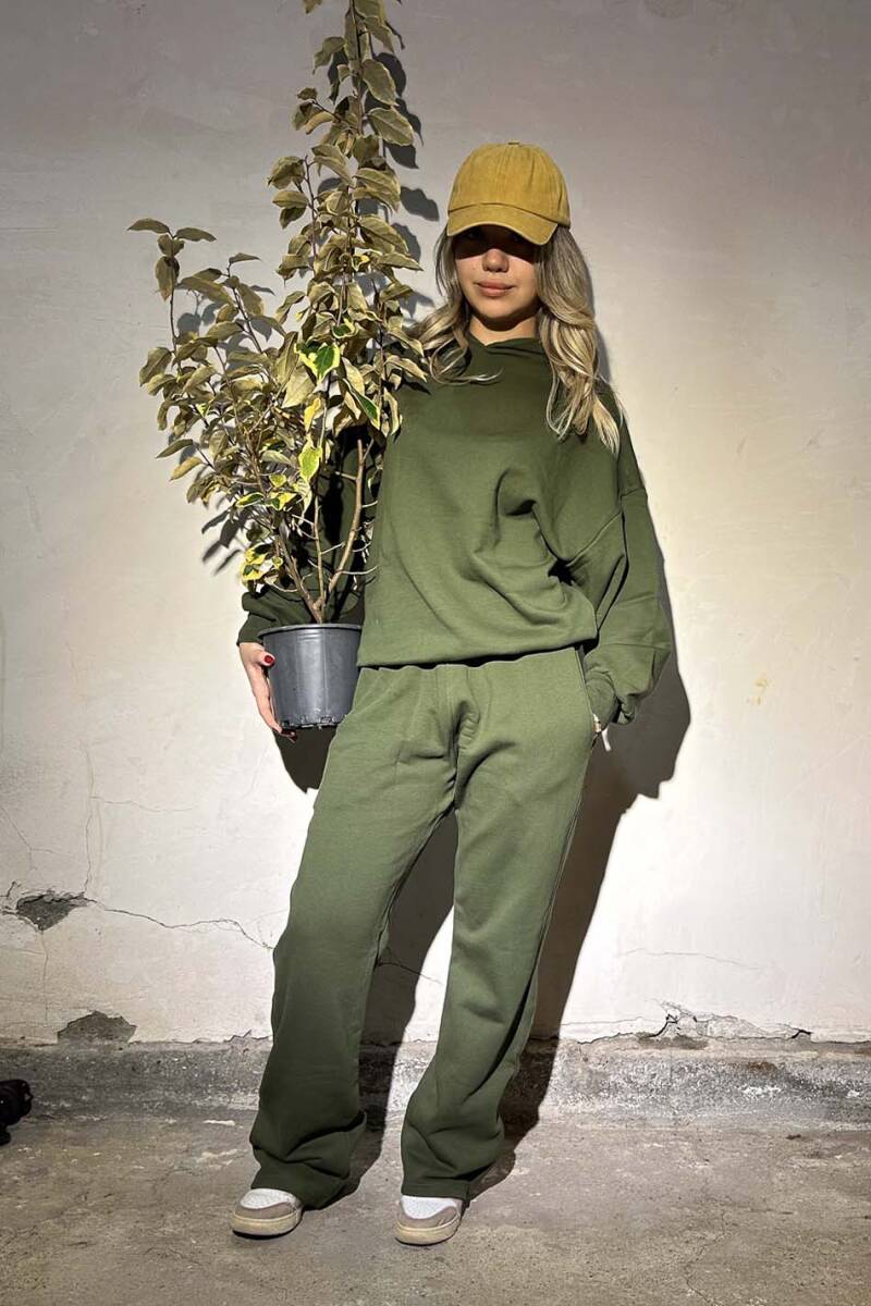 Haki Yeşil Heavyweight (450GSM) Oversize Boxy Fit Hoodie - 3