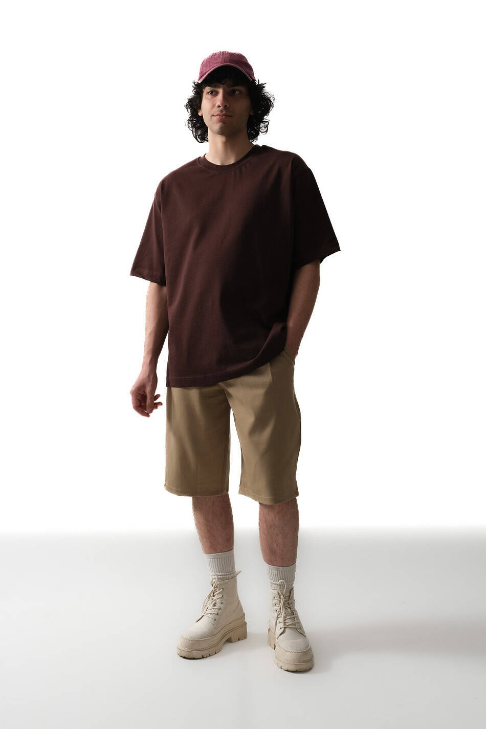 Happines Acı Kahve Oversize Tişört - 5