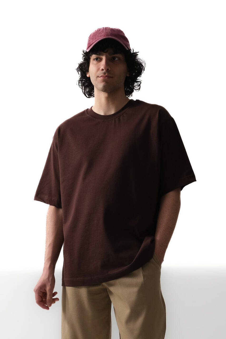 Happines Acı Kahve Oversize Tişört - 3