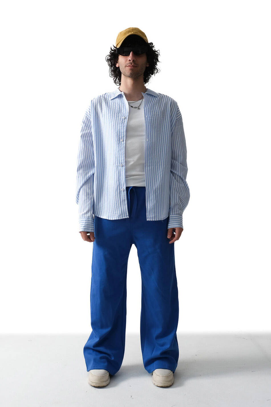 Have A Nice Rave Açık Mavi Çizgili Oversize Gömlek - 3