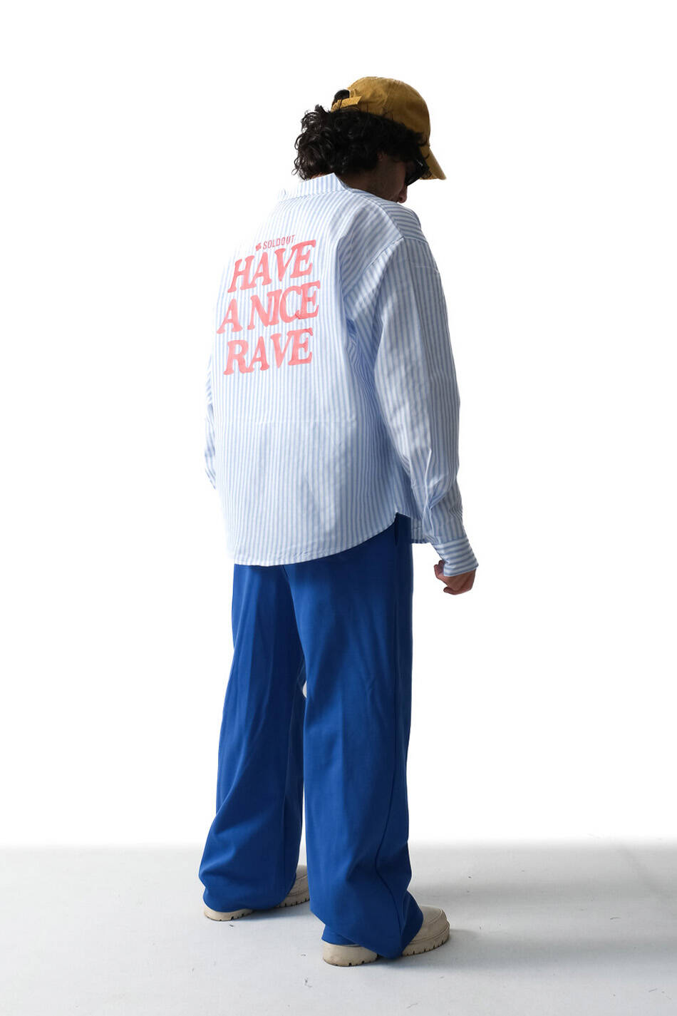Have A Nice Rave Açık Mavi Çizgili Oversize Gömlek - 4