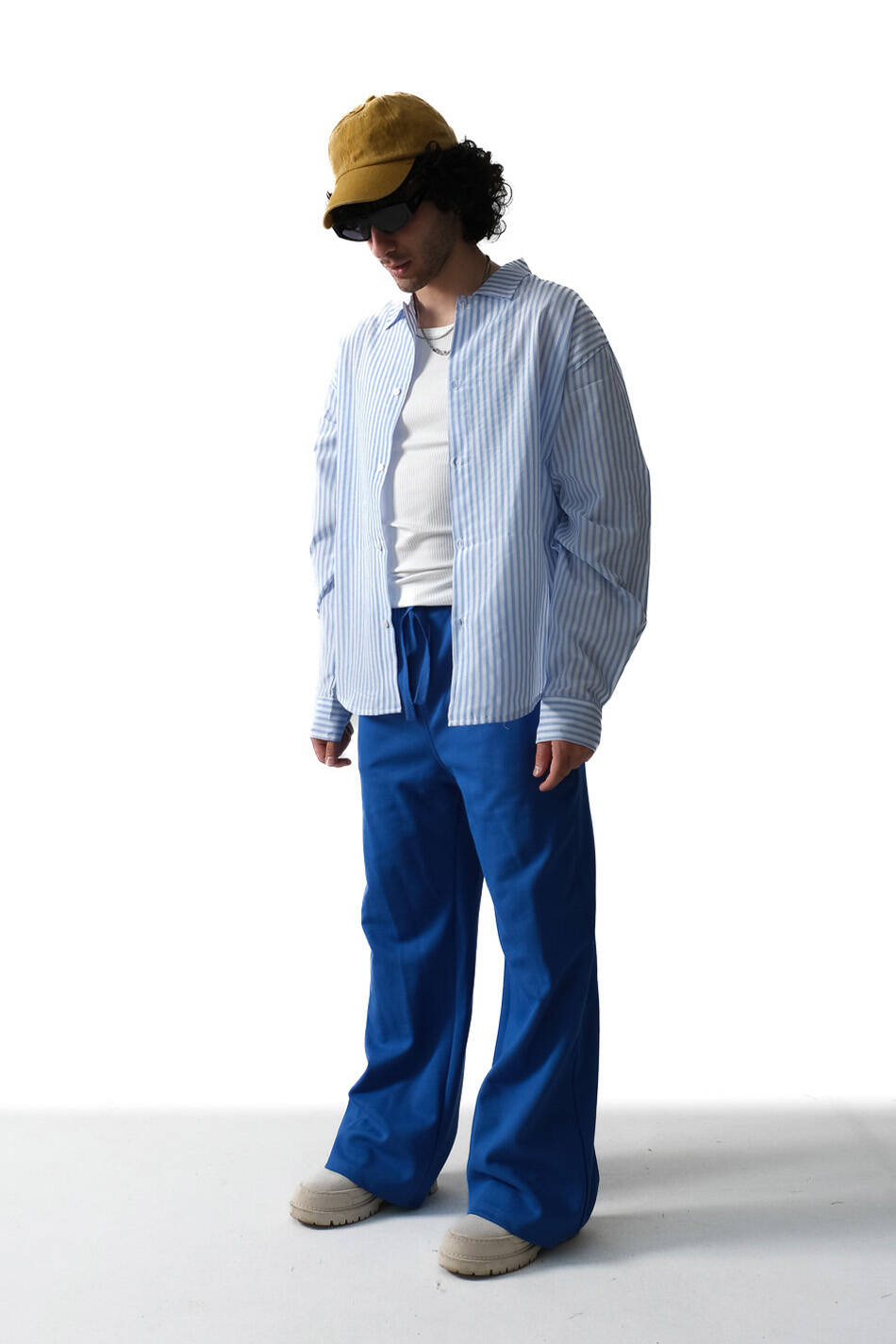 Have A Nice Rave Açık Mavi Çizgili Oversize Gömlek - 5
