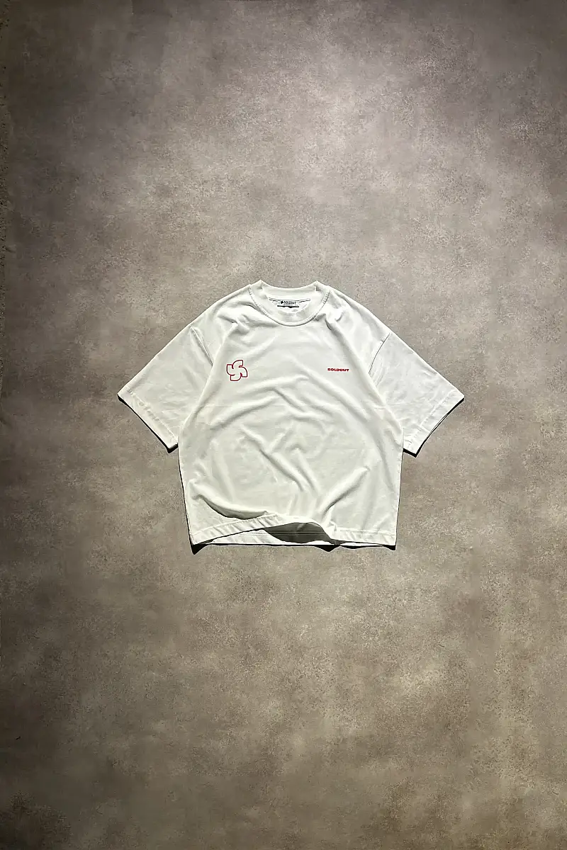 Hot & Friendly Beyaz Oversize Baskılı Tişört - 4