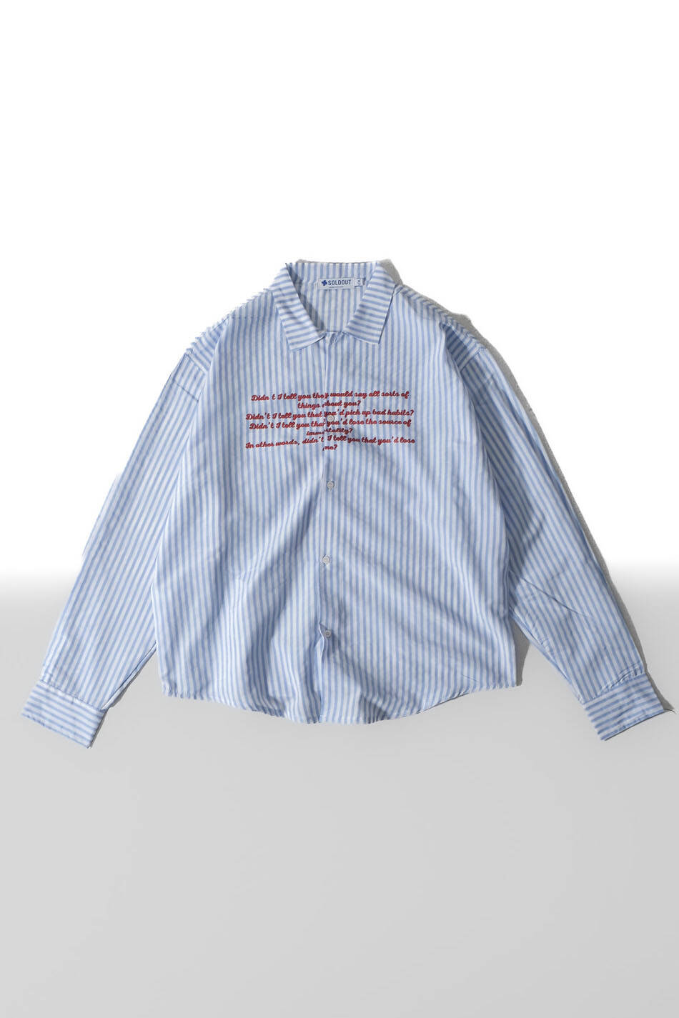 I Tell You Açık Mavi Çizgili Oversize Gömlek - SOLDOUT