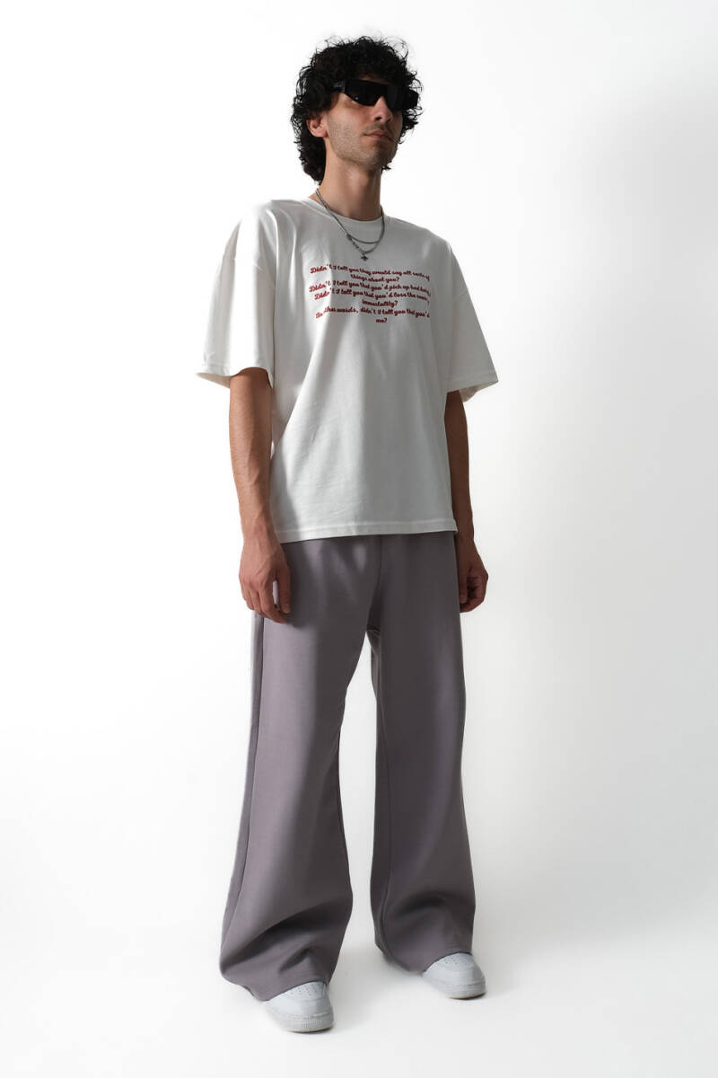 I Tell You Baskılı Oversize Tişört - 4