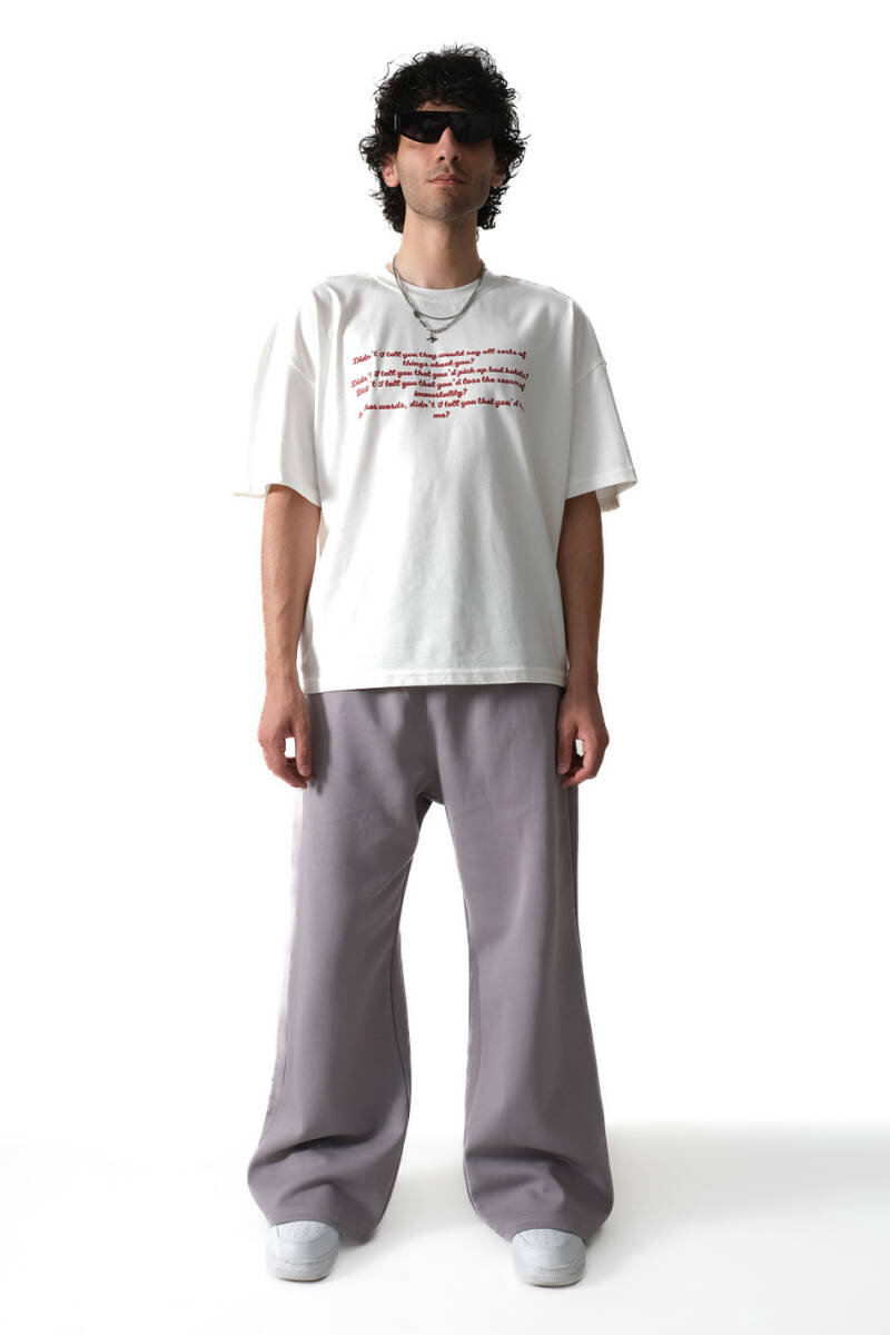 I Tell You Baskılı Oversize Tişört - 5