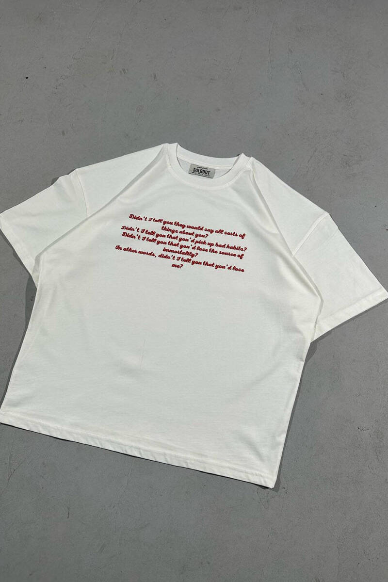 I Tell You Baskılı Oversize Tişört - 6