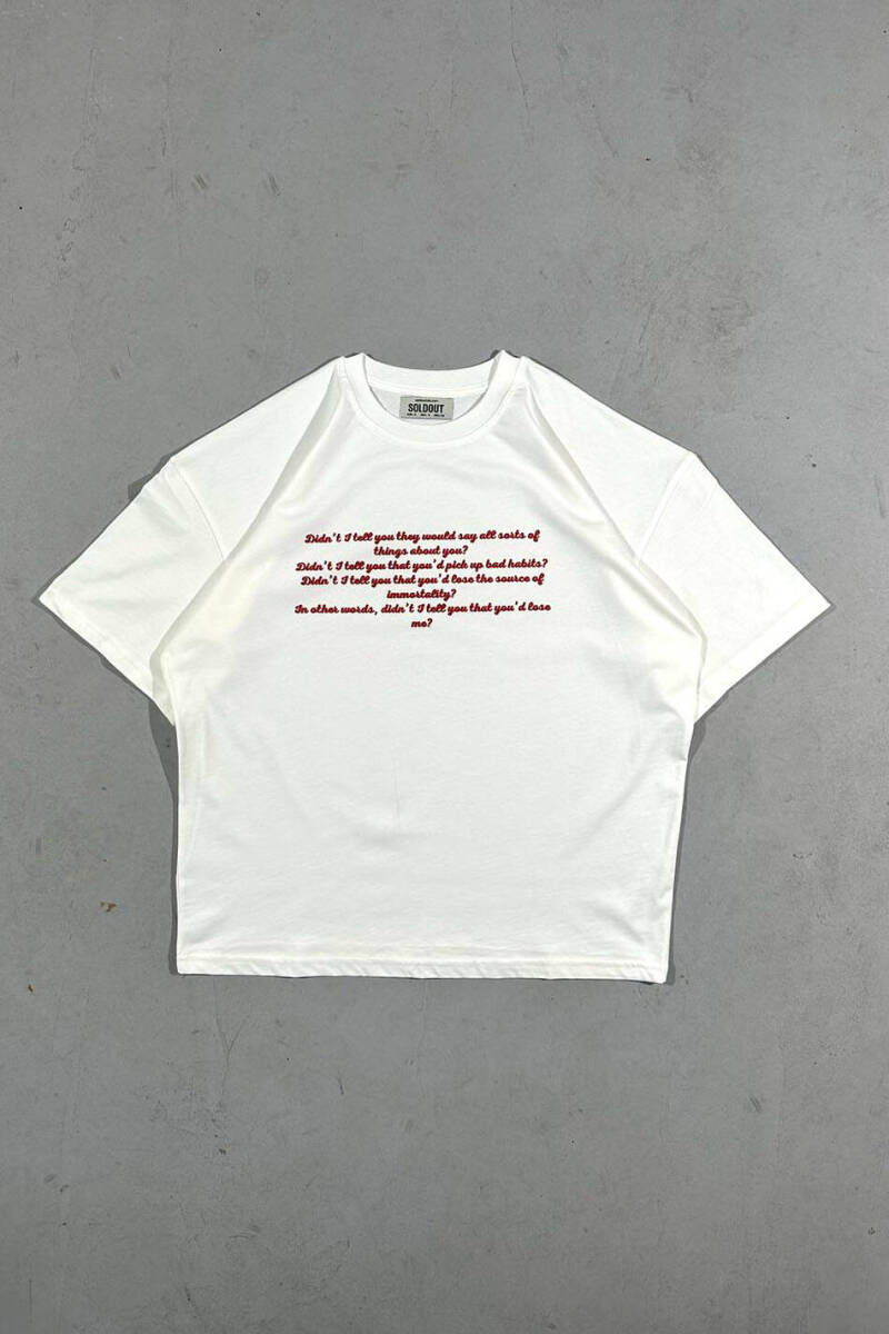 I Tell You Baskılı Oversize Tişört - 3