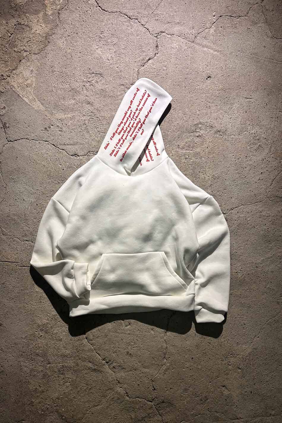 I Tell You Ekru Oversize Boxy Fit Hoodie - 2