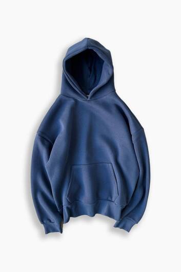 İndigo Oversize Boxy Fit Hoodie - 1