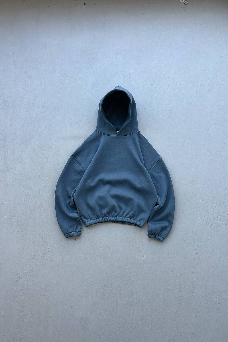 İndigo Oversize Boxy Fit Hoodie - SOLDOUT