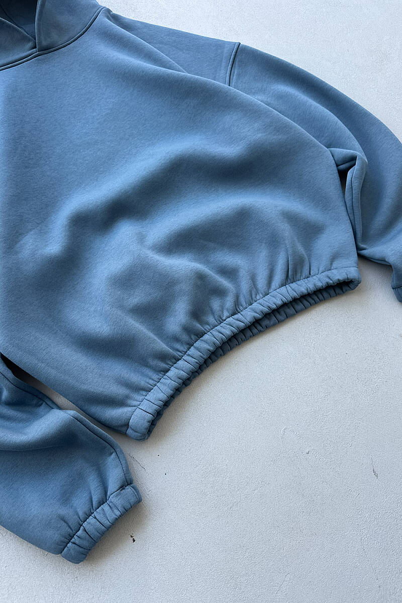 İndigo Oversize Boxy Fit Hoodie - SOLDOUT (1)