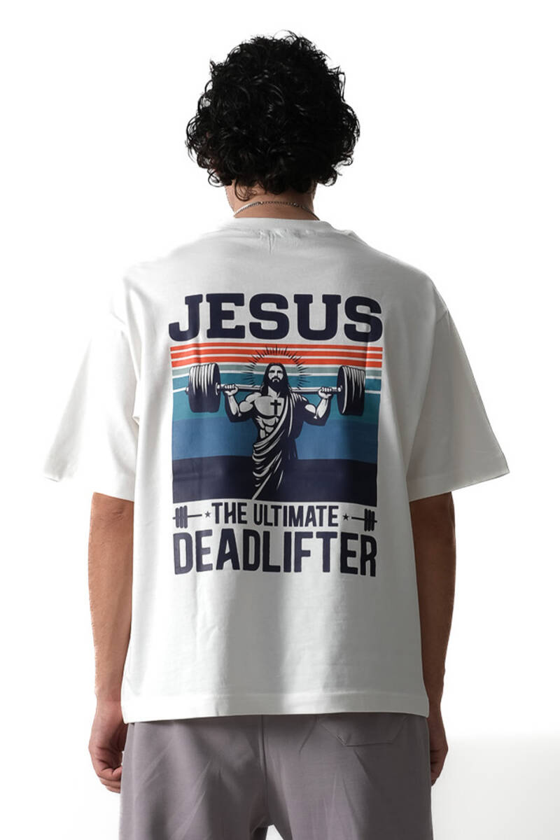 Jesus Baskılı Oversize Tişört - 1